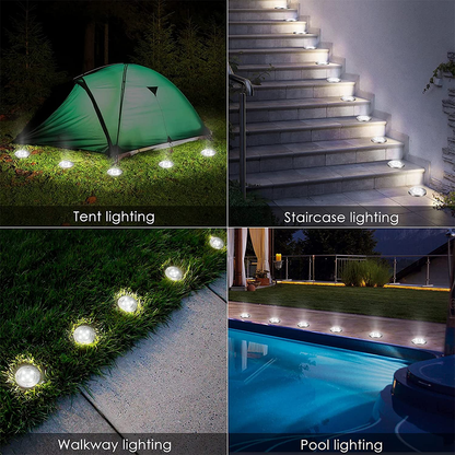 LED Solar In-Ground Pathway Lights - Solar Driveway & Sidewalk Ground Lighting