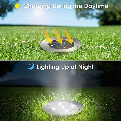 LED Solar In-Ground Pathway Lights - Solar Driveway & Sidewalk Ground Lighting