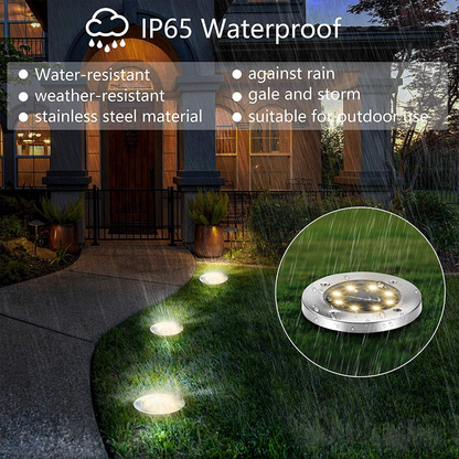 LED Solar In-Ground Pathway Lights - Solar Driveway & Sidewalk Ground Lighting