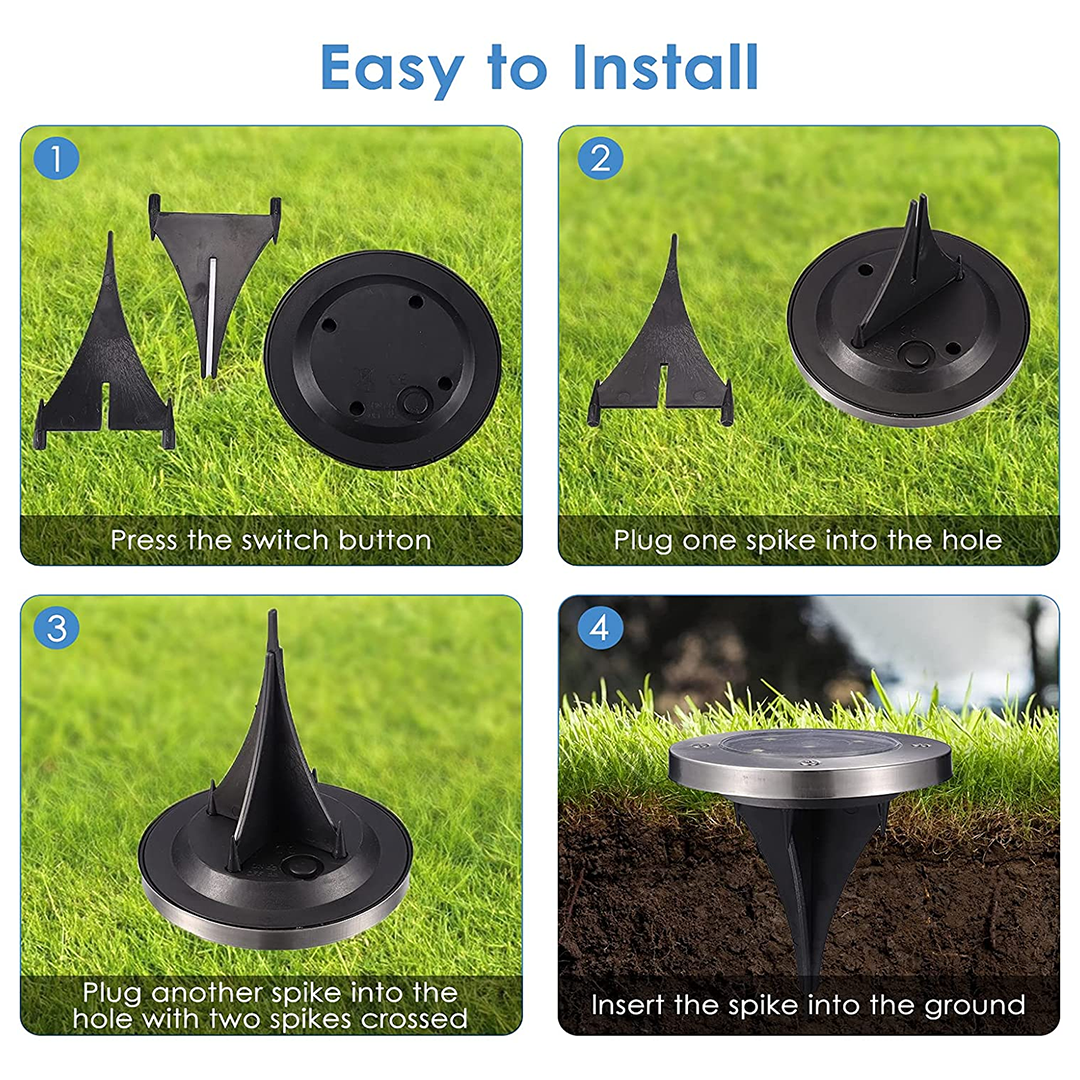 LED Solar In-Ground Pathway Lights - Solar Driveway & Sidewalk Ground Lighting