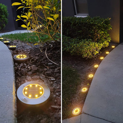 LED Solar In-Ground Pathway Lights - Solar Driveway & Sidewalk Ground Lighting