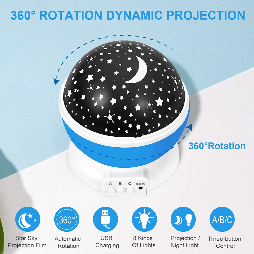 Space Projector Lamp - Rotating Universe Light for Bedroom & Room Decor