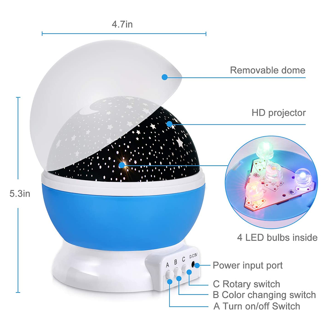 Space Projector Lamp - Rotating Universe Light for Bedroom & Room Decor