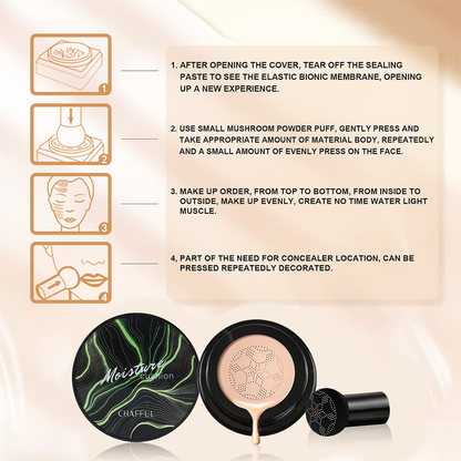 Flawless CC Cream Foundation with Mushroom Air Cushion – Ideal Beauty Gift for Her