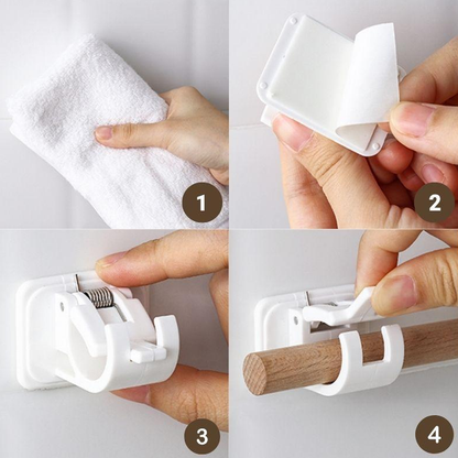 Nail-Free Adjustable Rod Bracket Holders (2 Pieces Set)