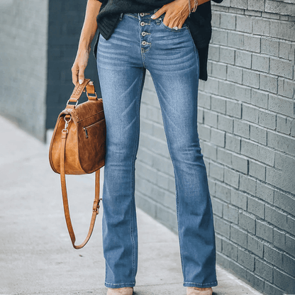 90s Vintage Button Fly High Waist Flare Leg Jeans