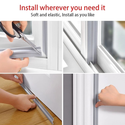 Self Adhesive Window Gap Sealing Strip Windproof Soundproof Foam Sliding Door Bottom Seal Tape Guard Sealer Dust Stopper