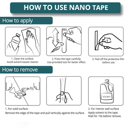 Nano Double Tape Transparent-Sided Tape Reusable Waterproof
