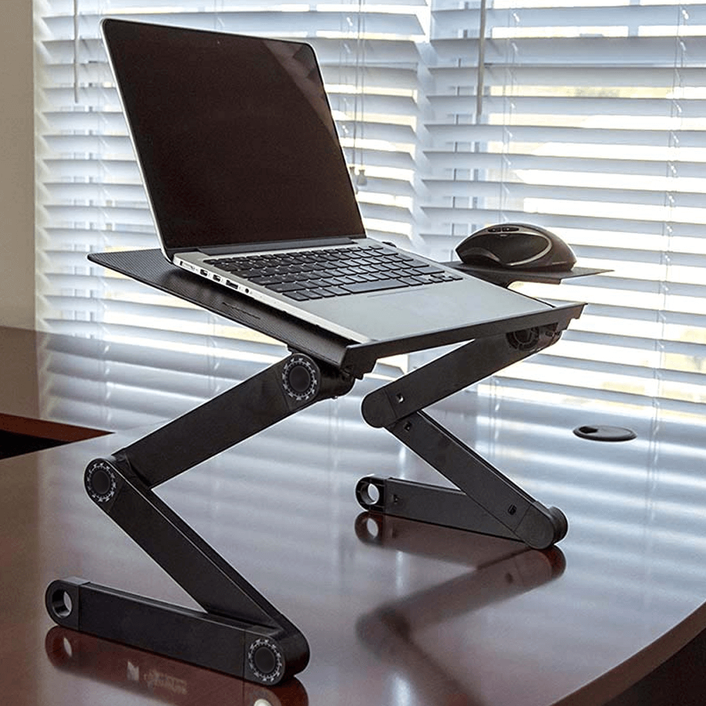 Adjustable Laptop Stand for Desk, Stand Up Desk for Laptop with 360° Rotating Legs, Notebook Laptop Riser for Desk