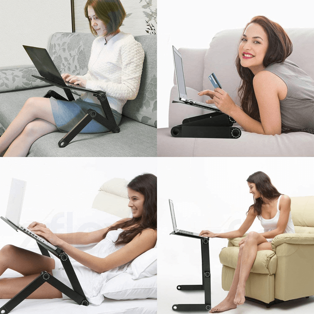 Adjustable Laptop Stand for Desk, Stand Up Desk for Laptop with 360° Rotating Legs, Notebook Laptop Riser for Desk
