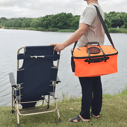 Portable Zipper Fishing Bucket Outdoor Folding EVA Fishing Bag for Live Fish & Bait