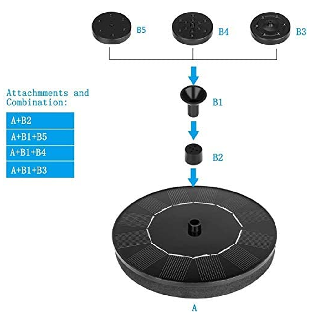 Mini Solar Fountain For Bird Bath