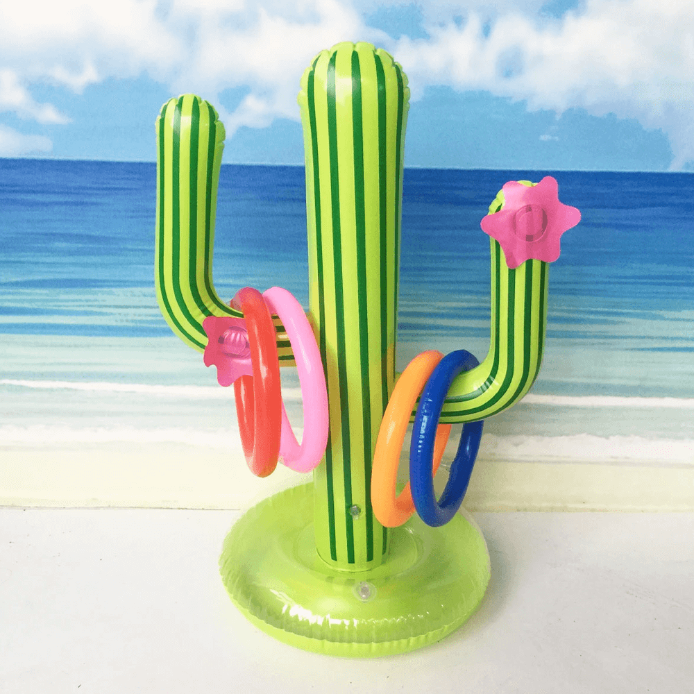 Inflatable Cactus Swimming Pool Ring Toss Game