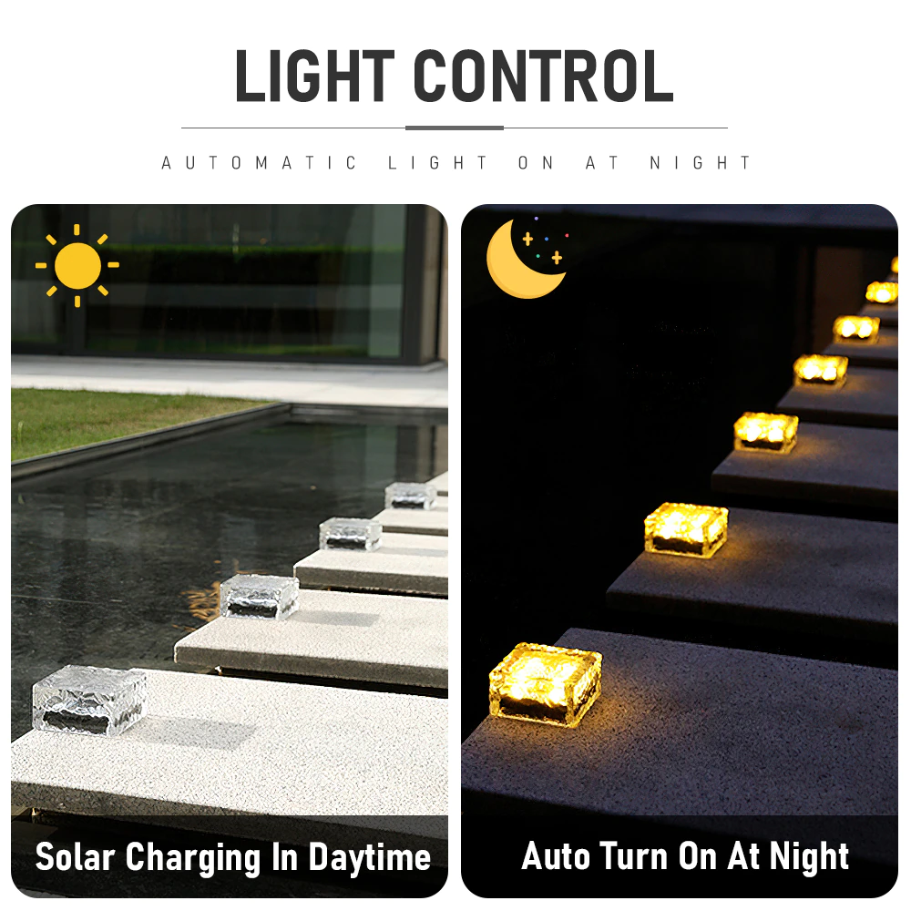 Solar Glass Brick Lights
