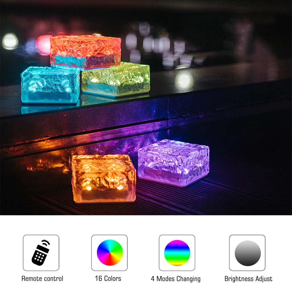 Solar Glass Brick Lights
