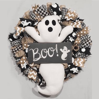 Boo Ghost Halloween Wreath