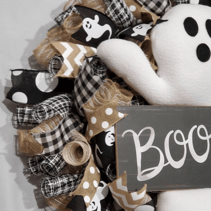 Boo Ghost Halloween Wreath