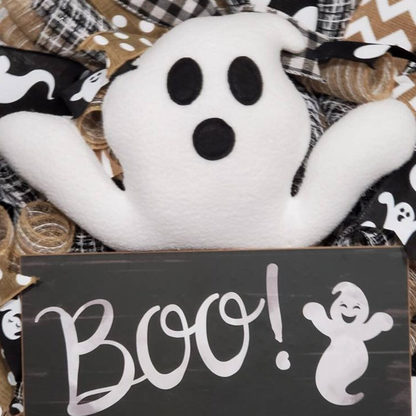 Boo Ghost Halloween Wreath