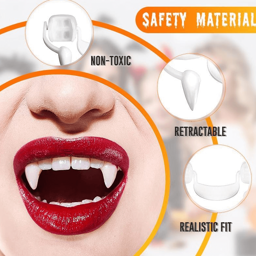 Automatic Retractable Vampire Fangs - Realistic & Safe