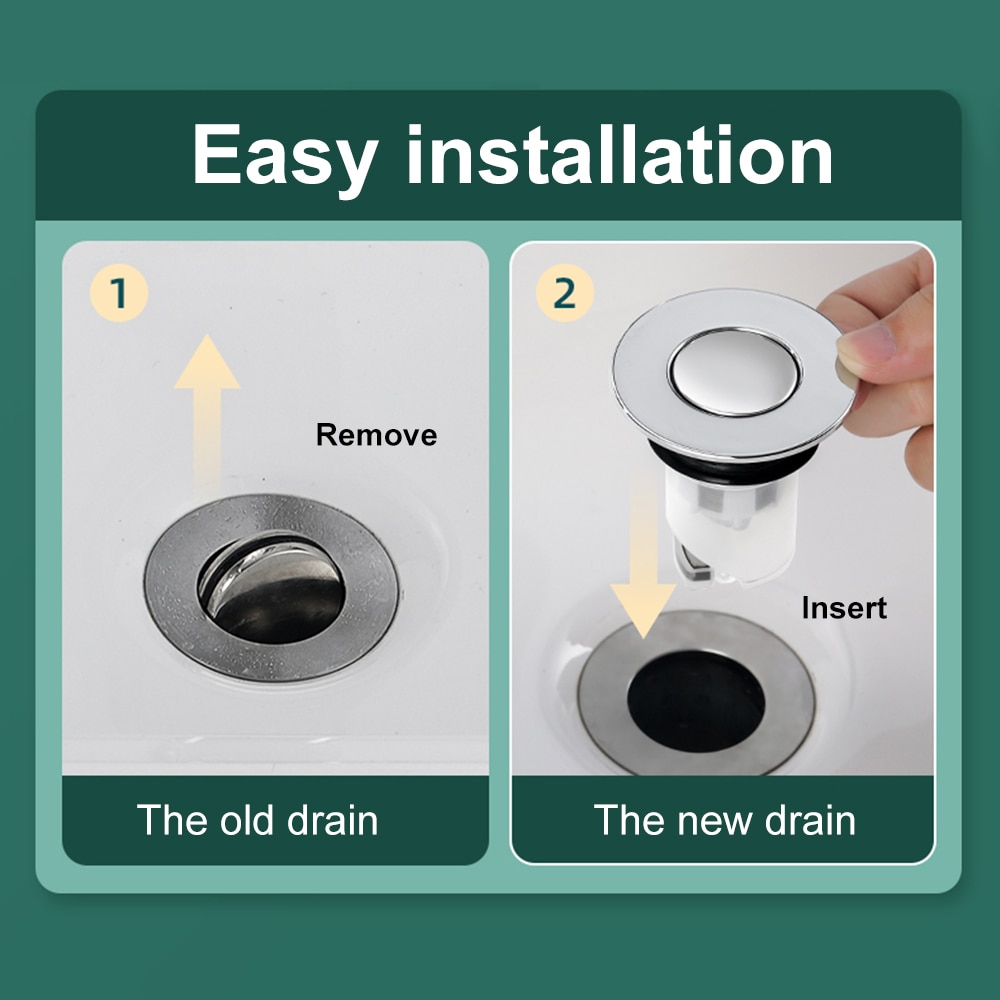 Sink Drain Stopper Pop Up Basin Drain Filter Anti-Clogging