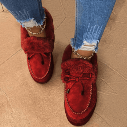 Women's Round Toe Fleece Thick Warm Cotton Shoes - Perfect Winter Gift
