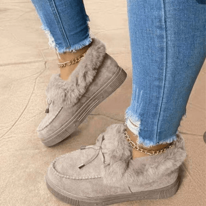 Women's Round Toe Fleece Thick Warm Cotton Shoes - Perfect Winter Gift