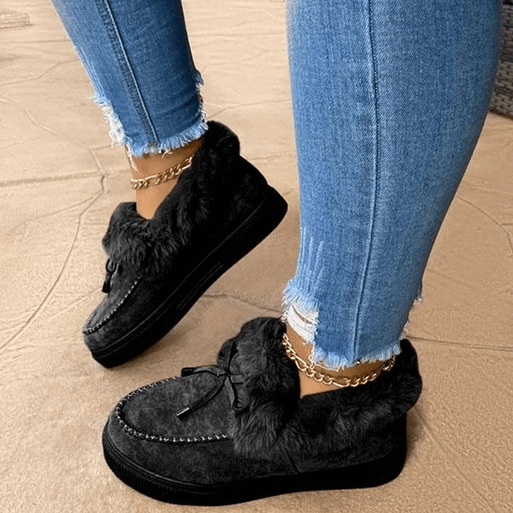 Women's Round Toe Fleece Thick Warm Cotton Shoes - Perfect Winter Gift