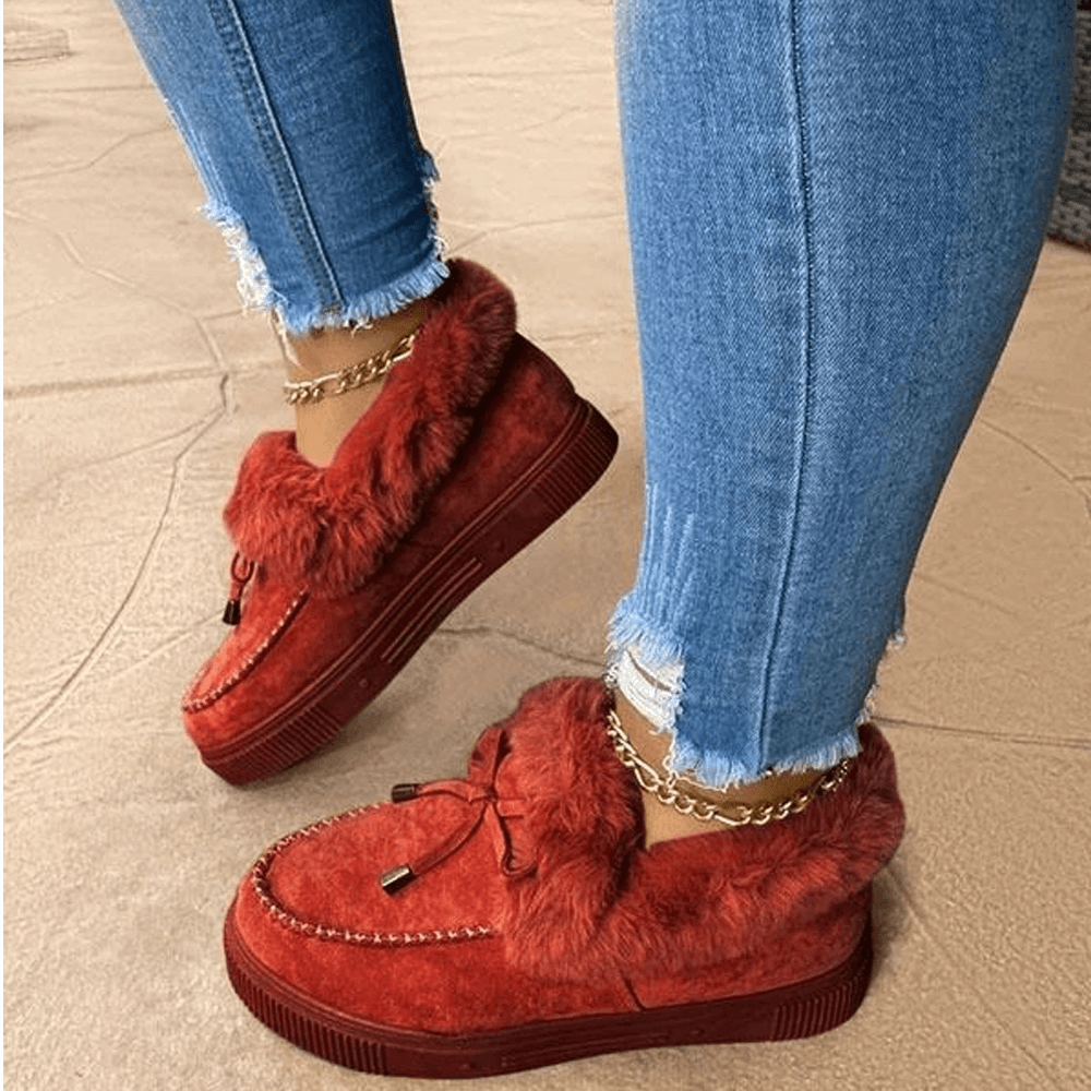 Women's Round Toe Fleece Thick Warm Cotton Shoes - Perfect Winter Gift