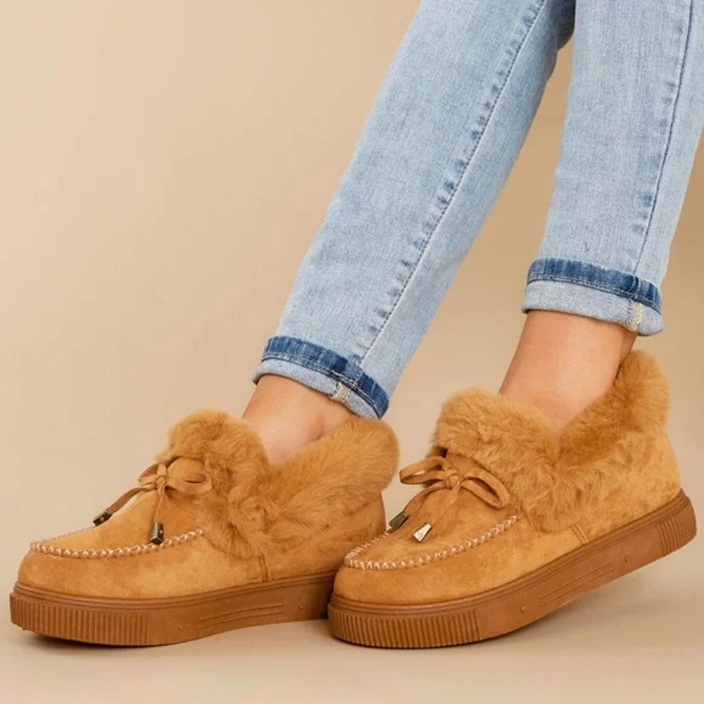 Women's Round Toe Fleece Thick Warm Cotton Shoes - Perfect Winter Gift