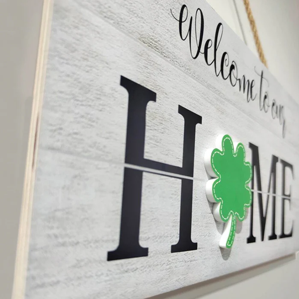 Welcome To Our Home Interchangeable Wood Sign