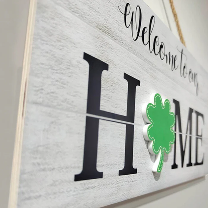 Welcome To Our Home Interchangeable Wood Sign