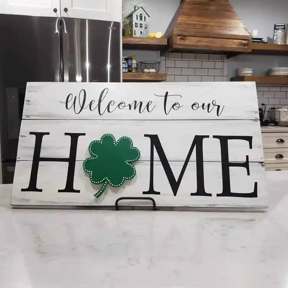 Welcome To Our Home Interchangeable Wood Sign