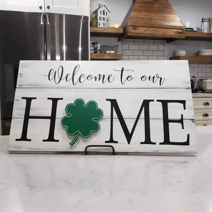 Welcome To Our Home Interchangeable Wood Sign