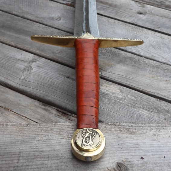 For Valhalla Viking Longsword | Hand-Forged Damascus Steel Blade