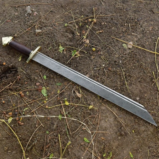 7th Century Norse Viking Damascus Lang Saex Sword | Hand-Forged Sword