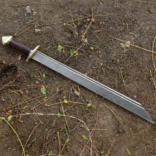 7th Century Norse Viking Damascus Lang Saex Sword | Hand-Forged Sword