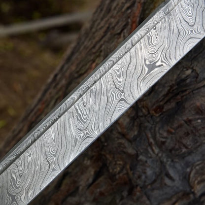 7th Century Norse Viking Damascus Lang Saex Sword | Hand-Forged Sword