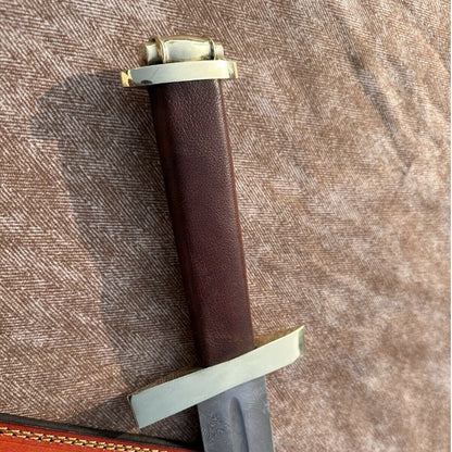 Medieval Warrior Sword, Handmade Damascus Steel Sword, Viking Sword with Wood Handle