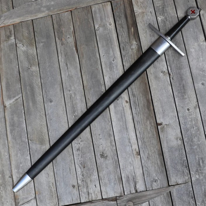 Knights of Templar Sword Hand Forged High Carbon Steel Decorative Reenactment Crusader Sword with Scabbard