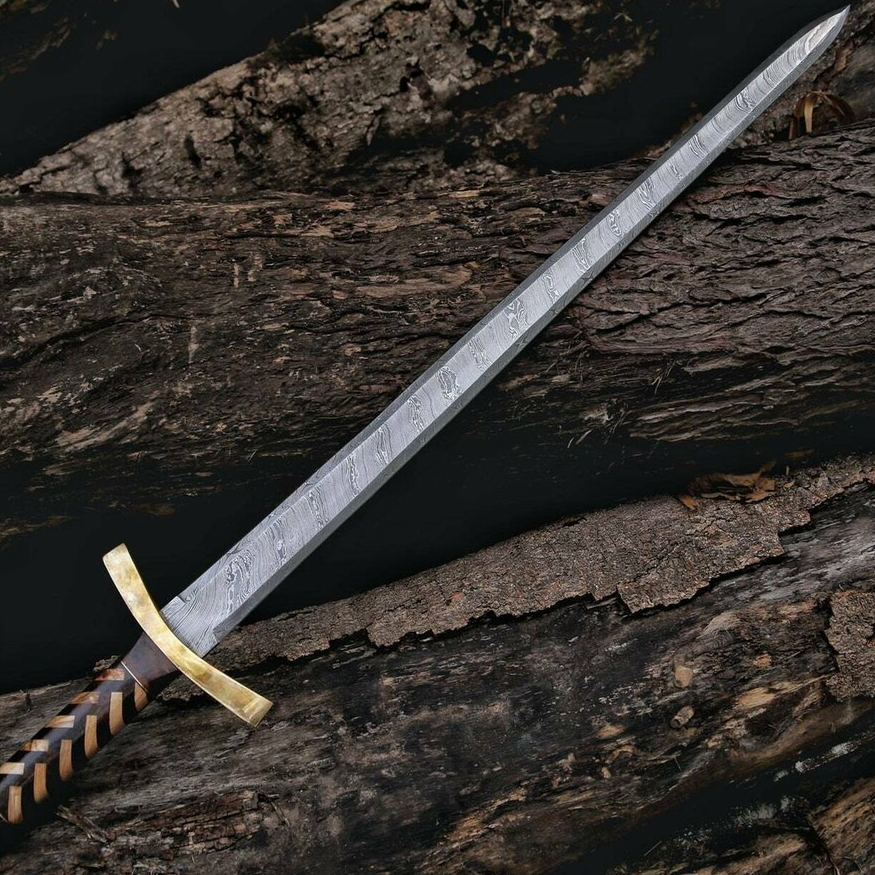 Viking Sword Gift, Viking Mythology Damascus Steel Sword, Custom Handmade Hunting Sword