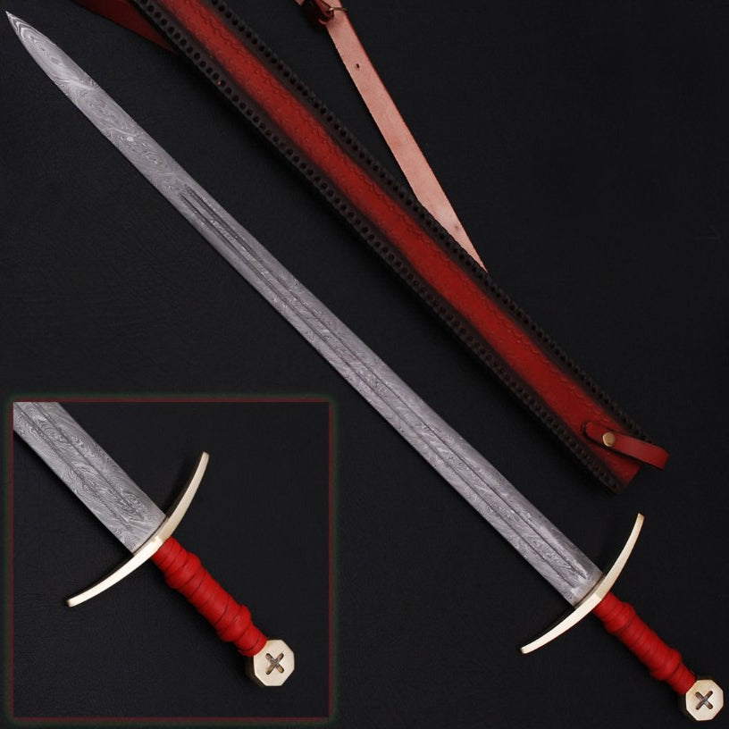 36" Damascus Steel Longsword – Original Collectible 36-Inch Blade
