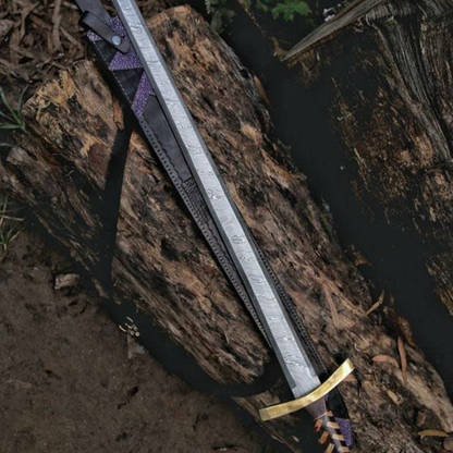 Viking Sword Gift, Viking Mythology Damascus Steel Sword, Custom Handmade Hunting Sword