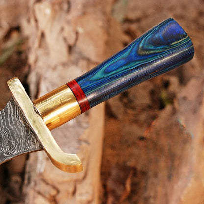 Hand Forged Damascus Steel Dagger Double Edge Sword For Warrior