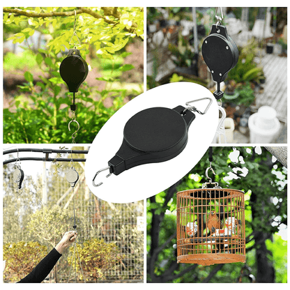 Plant Pulley Set For Garden Baskets Pots, Birds Feeder