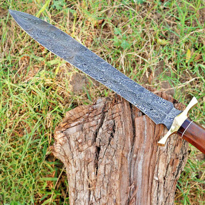 Double Edge Dagger Sword Hand Forged Damascus Steel with Blade Dagger