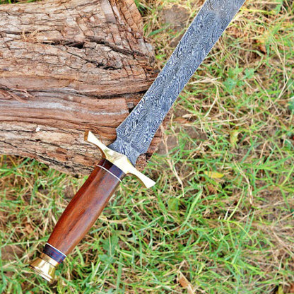 Double Edge Dagger Sword Hand Forged Damascus Steel with Blade Dagger