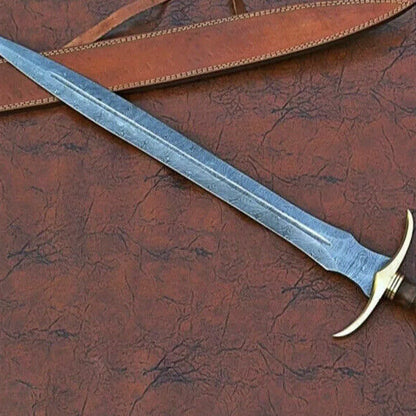 Collectible Swords 32 Inch Damascus Steel Viking Sword, Battle Ready One Handed Sword