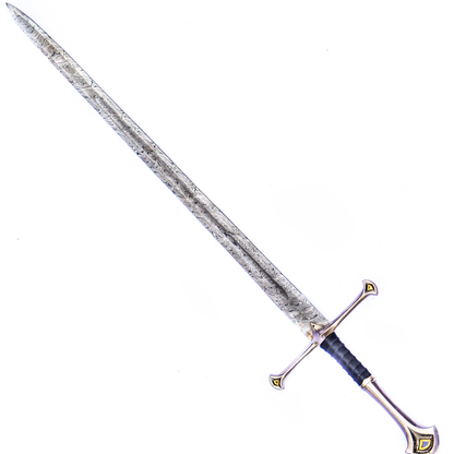 50 Inch Two Handed Long Sword, Collectible Swords, Battle Ready Sword with Brass Bolster Handle