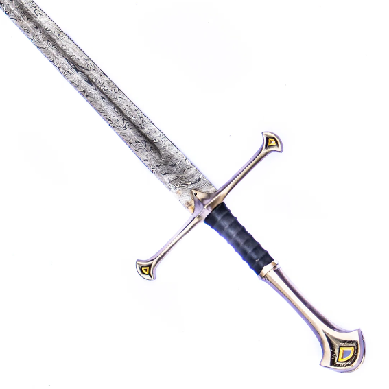 50 Inch Two Handed Long Sword, Collectible Swords, Battle Ready Sword with Brass Bolster Handle