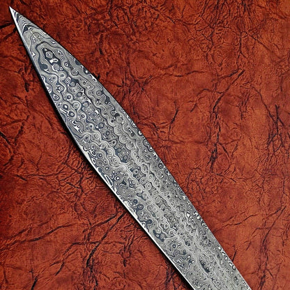 Damascus Steel Combat Sword – 31-Inch Handcrafted Viking Blade